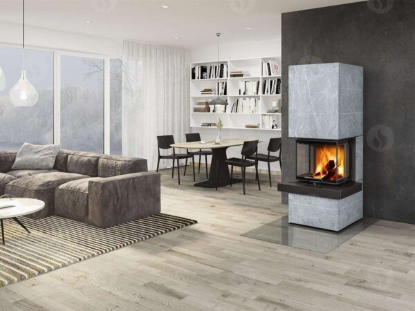 CARA C 02 kámen - designový akumulační krb s výsuvnými dvířky - Image 3
